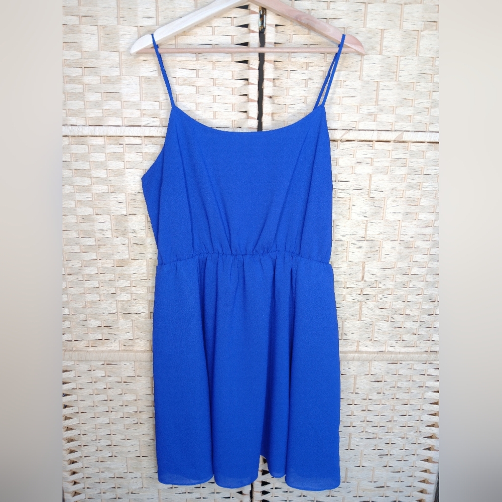 J. Crew Vibrant Violet Mini Dress 1X 16 Pockets Spaghetti Strap